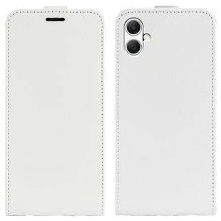 For Samsung Galaxy A05 R64 Texture Vertical Flip Leather Phone Case(White)