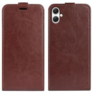For Samsung Galaxy A05 R64 Texture Vertical Flip Leather Phone Case(Brown)