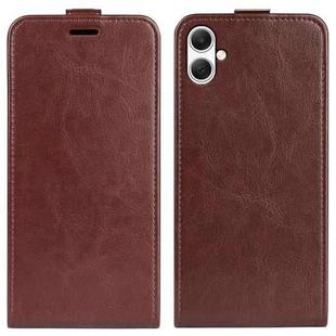 For Samsung Galaxy A05 R64 Texture Vertical Flip Leather Phone Case(Brown)