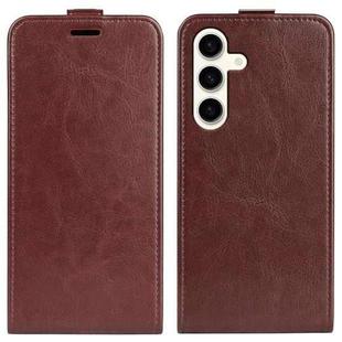 For Samsung Galaxy S24+ 5G R64 Texture Vertical Flip Leather Phone Case(Brown)