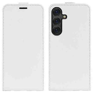 For Samsung Galaxy S25 5G R64 Texture Vertical Flip Leather Phone Case(White)