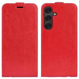 For Samsung Galaxy S25+ 5G R64 Texture Vertical Flip Leather Phone Case(Red)