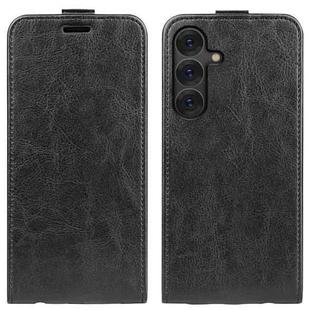 For Samsung Galaxy S25 Ultra 5G R64 Texture Vertical Flip Leather Phone Case(Black)