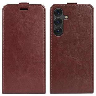 For Samsung Galaxy S25 Ultra 5G R64 Texture Vertical Flip Leather Phone Case(Brown)