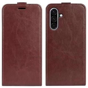 For Samsung Galaxy A36 R64 Texture Vertical Flip Leather Phone Case(Brown)