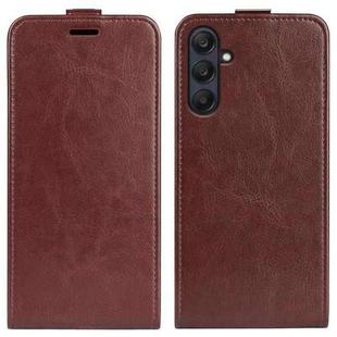 For Samsung Galaxy A26 5G R64 Texture Vertical Flip Leather Phone Case(Brown)