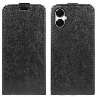 For Samsung Galaxy A06 5G R64 Texture Vertical Flip Leather Phone Case(Black)