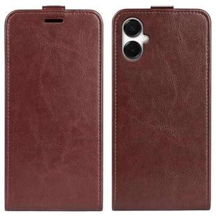 For Samsung Galaxy A06 5G R64 Texture Vertical Flip Leather Phone Case(Brown)
