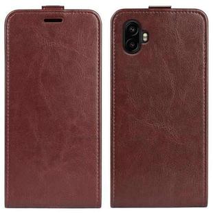 For Samsung Galaxy Xcover 7 Pro R64 Texture Vertical Flip Leather Phone Case(Brown)