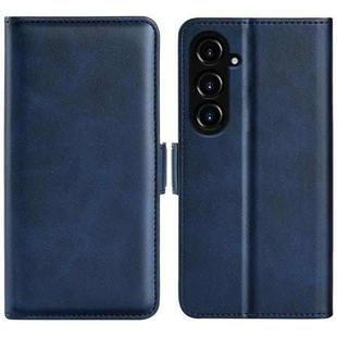 For Samsung Galaxy S23 FE 5G Dual-side Magnetic Buckle Horizontal Flip Leather Phone Case(Dark Blue)