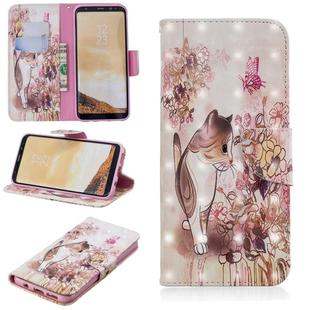 3D Colored Drawing Pattern Horizontal Flip Leather Case for Galaxy S8 Plus, with Holder & Card Slots & Wallet(Cat)