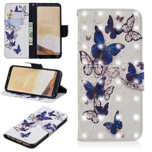 3D Colored Drawing Pattern Horizontal Flip Leather Case for Galaxy S8 Plus, with Holder & Card Slots & Wallet(Butterflies)