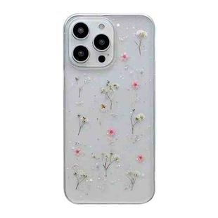For iPhone 15 Pro Gypsophila Flowers Pattern TPU Protective Phone Case(Pink)