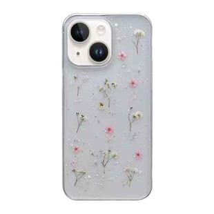 For iPhone 15 Gypsophila Flowers Pattern TPU Protective Phone Case(Pink)