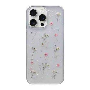 For iPhone 16 Pro Gypsophila Flowers Pattern TPU Protective Phone Case(Pink)