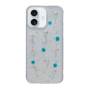 For iPhone 16 Plus Gypsophila Flowers Pattern TPU Protective Phone Case(Green)