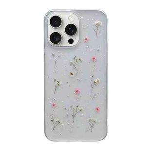 For iPhone 16 Pro Max Gypsophila Flowers Pattern TPU Protective Phone Case(Pink)