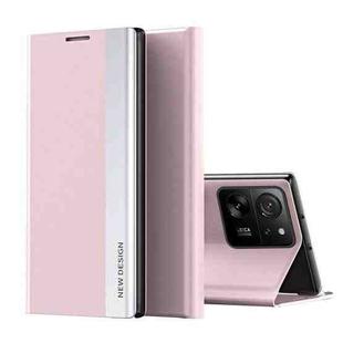 For Xiaomi 13T Pro Side Electroplated Adsorption Leather Phone Case(Pink)