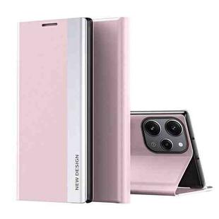 For Xiaomi Redmi Note 12 4G Side Electroplated Adsorption Leather Phone Case(Pink)