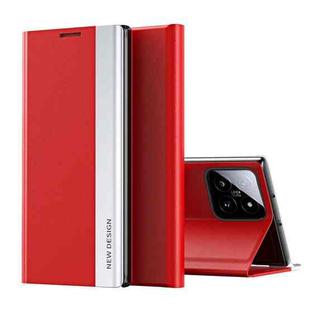 For Xiaomi 14 Side Electroplated Adsorption Leather Phone Case(Red)
