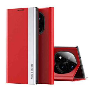 For Xiaomi Redmi Note 14 Pro+ 5G Side Electroplated Adsorption Leather Phone Case(Red)