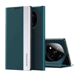 For Xiaomi Redmi Note 14 Pro+ 5G Side Electroplated Adsorption Leather Phone Case(Green)
