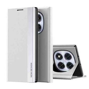 For Xiaomi Redmi Note 14 Pro 5G Side Electroplated Adsorption Leather Phone Case(Silver)