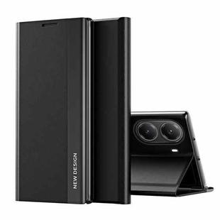 For Xiaomi Poco X7 Pro Side Electroplated Adsorption Leather Phone Case(Black)