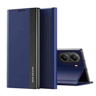 For Xiaomi Poco X7 Pro Side Electroplated Adsorption Leather Phone Case(Dark Blue)