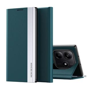 For Redmi Note 14 4G 163.25mm Side Electroplated Adsorption Leather Phone Case(Green)