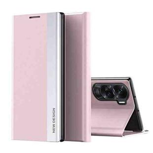 For Honor 90 Lite Side Electroplated Adsorption Leather Phone Case(pink)