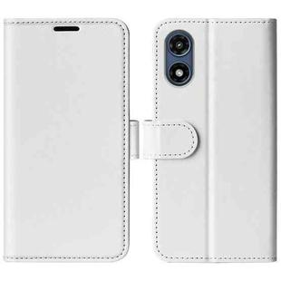 For Motorola Moto G Play 2024 R64 Texture Horizontal Flip Leather Phone Case(White)