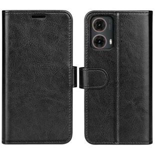 For Motorola Moto G85 5G R64 Texture Horizontal Flip Leather Phone Case(Black)