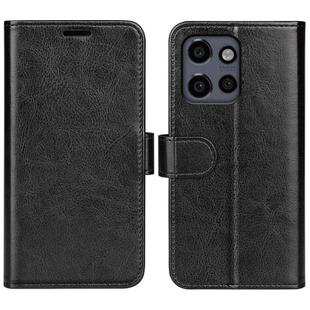For Motorola Edge 50 Neo R64 Texture Horizontal Flip Leather Phone Case(Black)