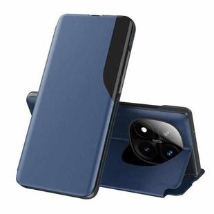 For Xiaomi Redmi Note 14 Pro+ 5G Attraction Flip Holder Leather Phone Case(Blue)