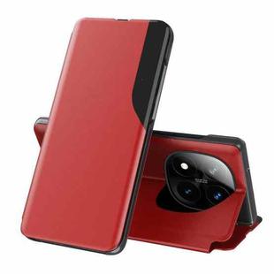 For Xiaomi Redmi Note 14 Pro+ 5G Attraction Flip Holder Leather Phone Case(Red)