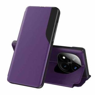 For Xiaomi Redmi Note 14 Pro+ 5G Attraction Flip Holder Leather Phone Case(Purple)