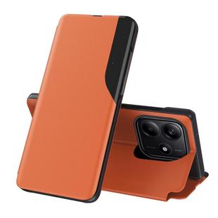 For Redmi Note 14 4G 163.25mm Attraction Flip Holder Leather Phone Case(Orange)