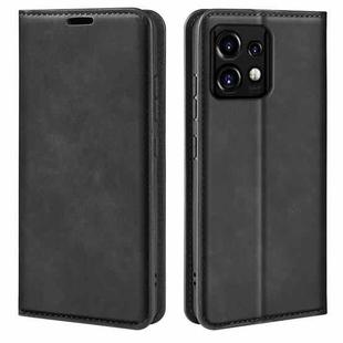 For Motorola Moto X40 Pro Retro-skin Magnetic Suction Leather Phone Case(Black)