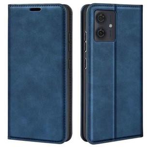 For Motorola Moto G54 Retro-skin Magnetic Suction Leather Phone Case(Dark Blue)