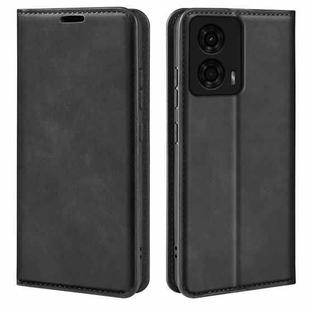 For Motorola Moto G24 Retro-skin Magnetic Suction Leather Phone Case(Black)