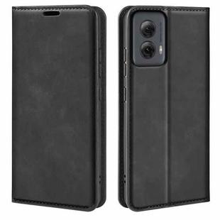 For Motorola Moto G Power 5G 2024 Retro-skin Magnetic Suction Leather Phone Case(Black)