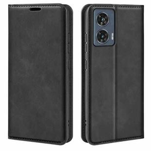For Motorola Edge 50 Fusion Retro-skin Magnetic Suction Leather Phone Case(Black)