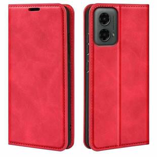 For Motorola Moto G 5G 2024 Retro-skin Magnetic Suction Leather Phone Case(Red)