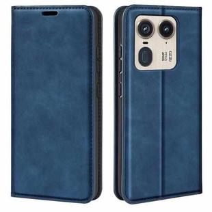 For Motorola Edge 50 Ultra Retro-skin Magnetic Suction Leather Phone Case(Dark Blue)