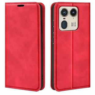 For Motorola Edge 50 Ultra Retro-skin Magnetic Suction Leather Phone Case(Red)