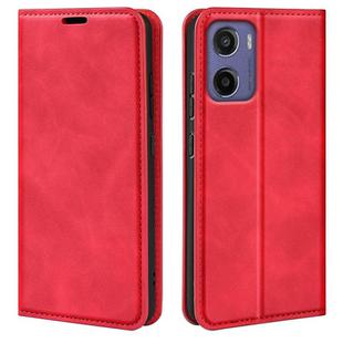 For Motorola Moto E15 Retro-skin Magnetic Suction Leather Phone Case(Red)