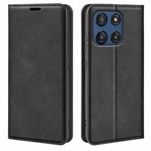 For Motorola Moto G Stylus 5G 2025 Retro-skin Magnetic Suction Leather Phone Case(Black)