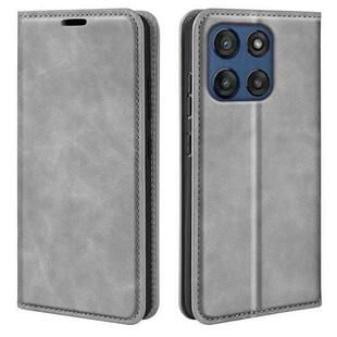 For Motorola Moto G Stylus 5G 2025 Retro-skin Magnetic Suction Leather Phone Case(Grey)