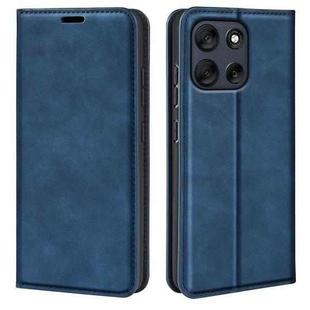 For Motorola Moto G56 5G / G66Y Retro-skin Magnetic Suction Leather Phone Case(Dark Blue)